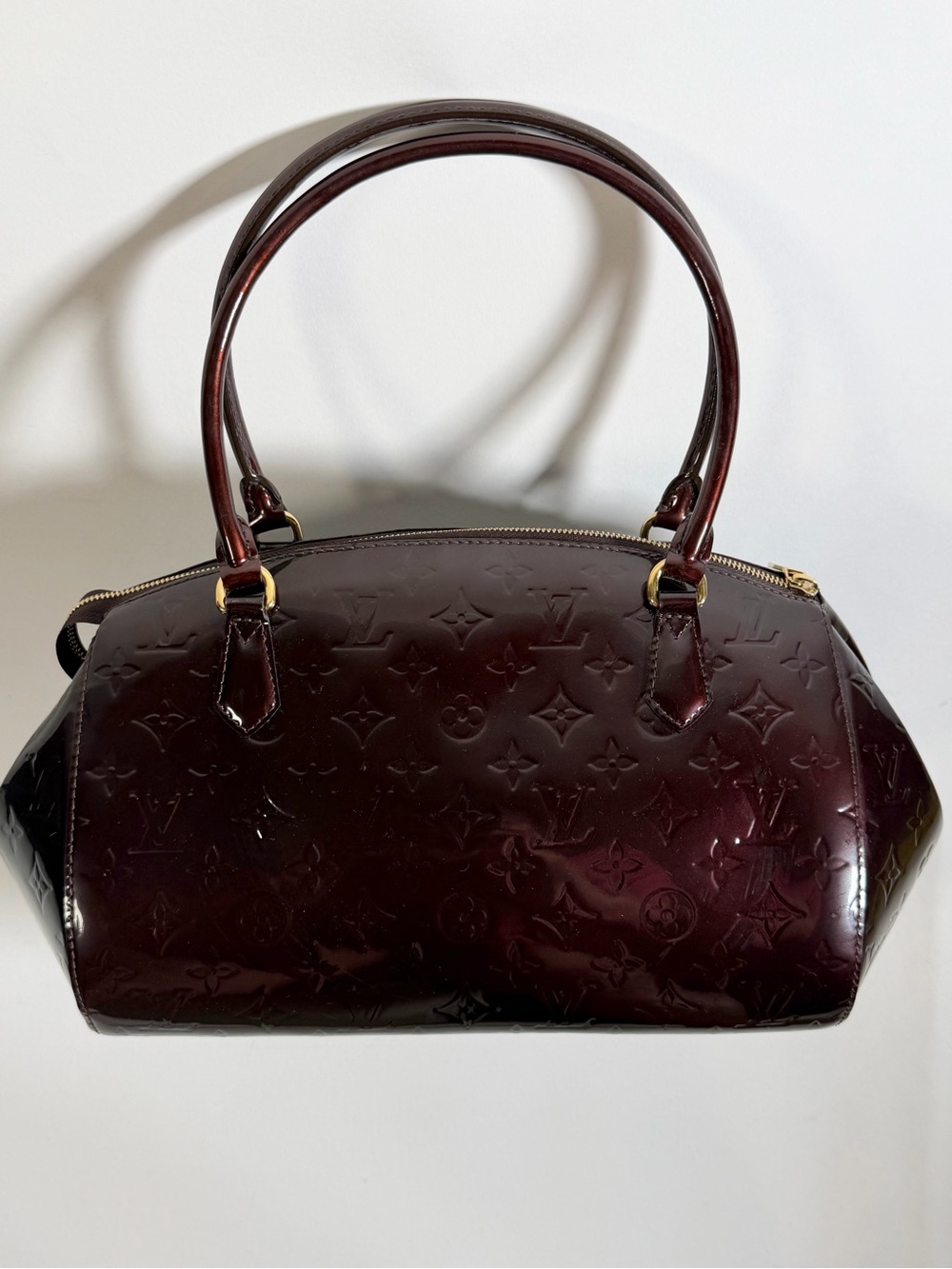 Louis Vuitton Monogram Vernis Sherwood GM Bag in Amarante